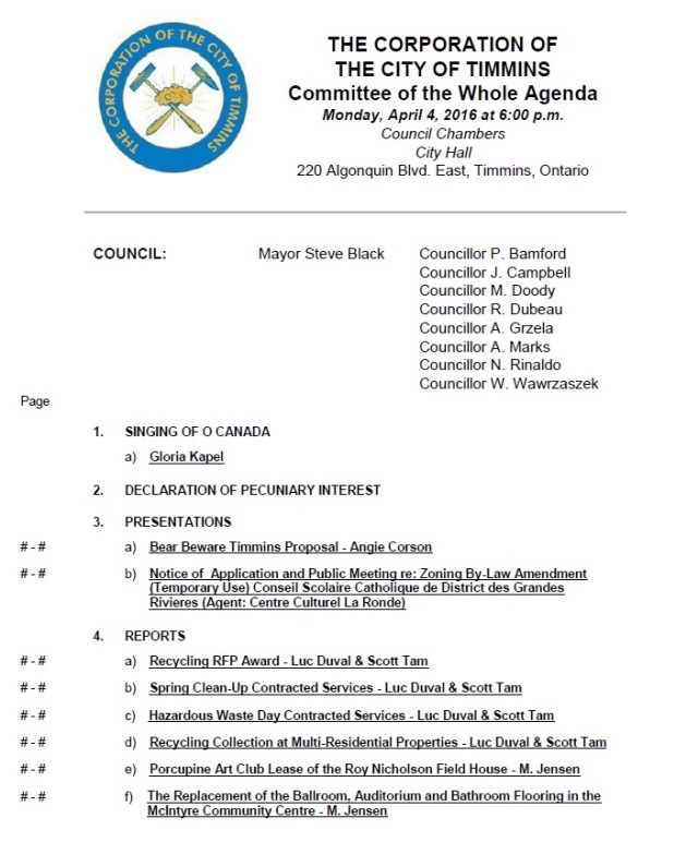 Rent at City Council